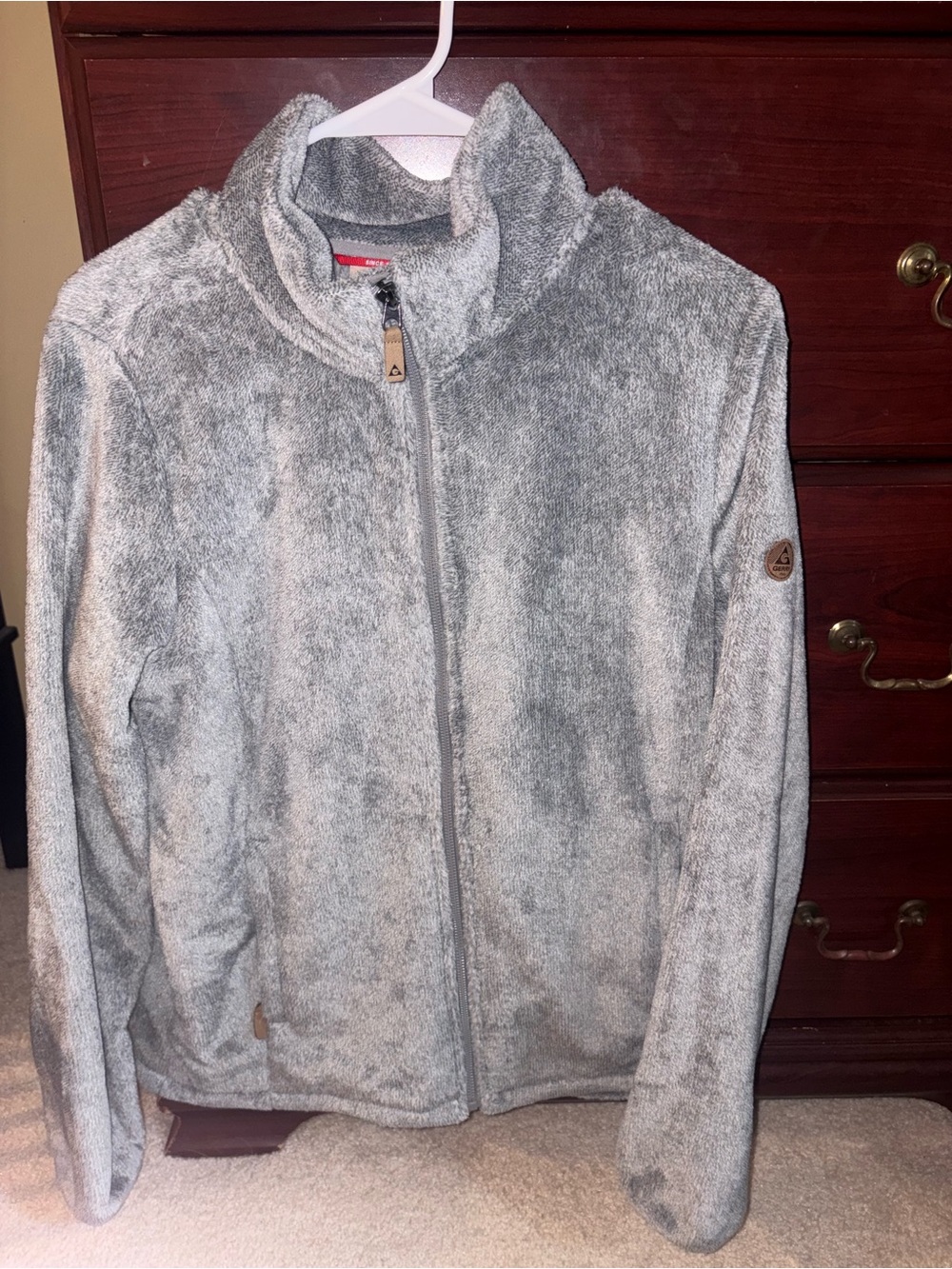 Gerry Weber Gray Plush Full-Zip Utility Jacket